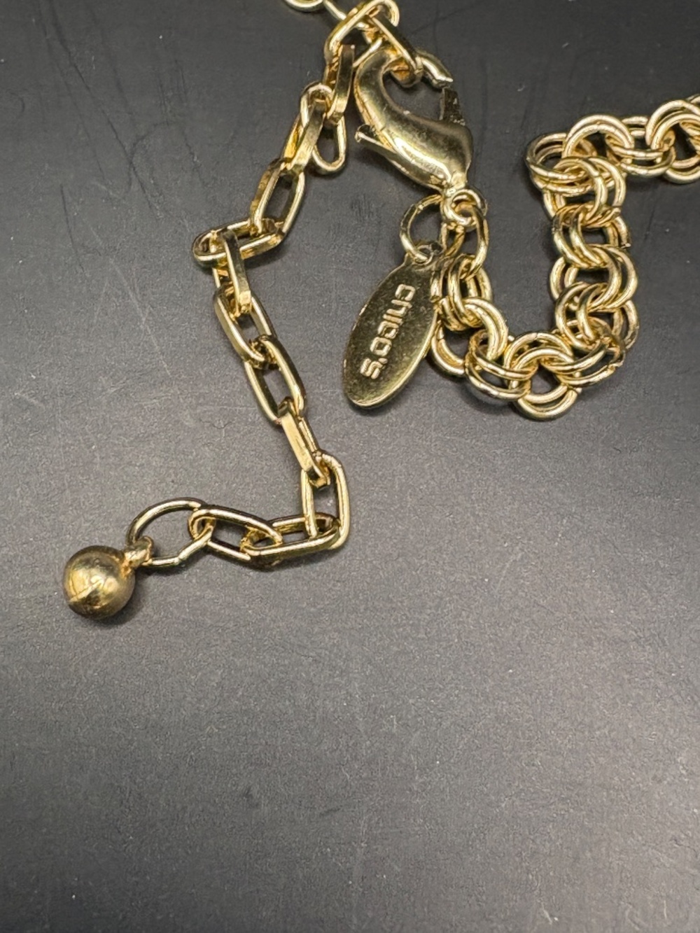 CHICO'S Jane Collar Green Gold Pendant Necklace - Picture 6 of 8